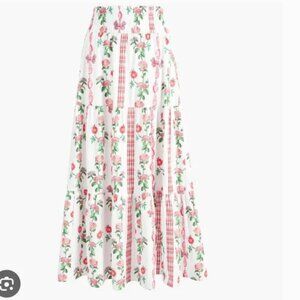 The Florence Nap Skirt - Red Shell Vine Stripe Cotton